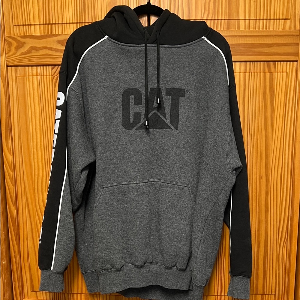 CAT Workwear Gray and Black Logo Hoodie